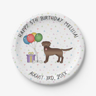 Assiettes En Carton Chocolat Labrador Retriever mignon chien - Anniver