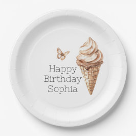 Assiettes En Carton Chocolat Mocha Ice Cream Cone Anniversaire