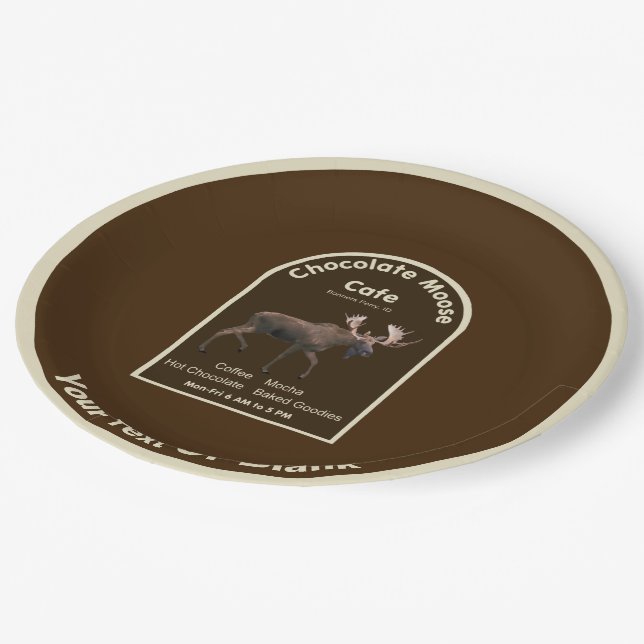 Assiettes En Carton Chocolat Moose Café (Angle)