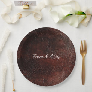 Assiettes En Carton Chocolat noir Brown Ouest Faux Cuir