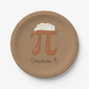 Assiettes En Carton Chocolat Pi Cute Math Pi Jour Plaques papier
