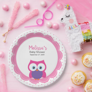 Assiettes En Carton Chou fille rose Charming mignonne Yeux expressifs