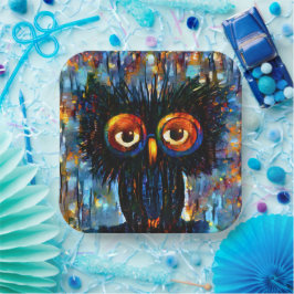 Assiettes En Carton Chouette brillante et sage