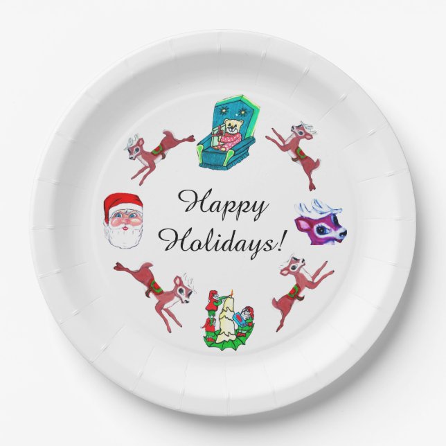 ASSIETTES EN CARTON CHRISTMAS COLLAGE (Devant)