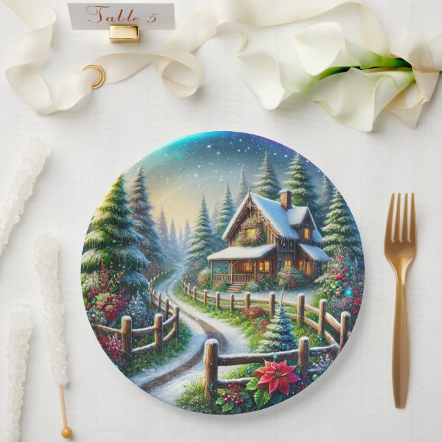 Assiettes En Carton Christmas Collage (Mariage)
