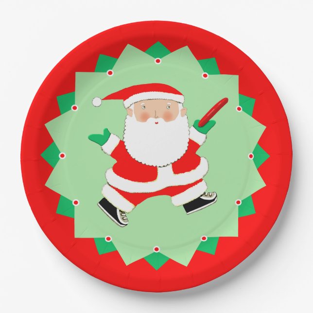 Assiettes En Carton Christmas Disc Golf Party (Devant)