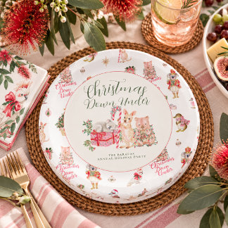 Assiettes En Carton Christmas Down Under Personalized Party Plates