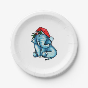 Assiettes En Carton Christmas Elephant