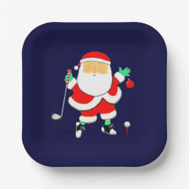 Assiettes En Carton Christmas Golf Party
