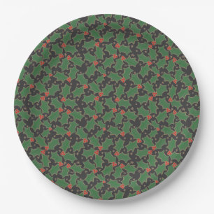 Assiettes En Carton Christmas Holly