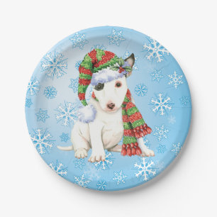 Assiettes En Carton Christmas Mini Bull Terrier