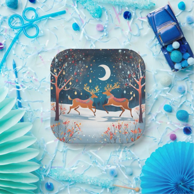 Assiettes En Carton Christmas Night (Fête)