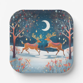 Assiettes En Carton Christmas Night