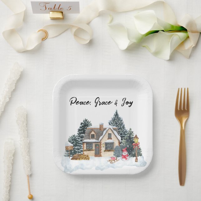 Assiettes En Carton Christmas Paper Plates (Mariage)