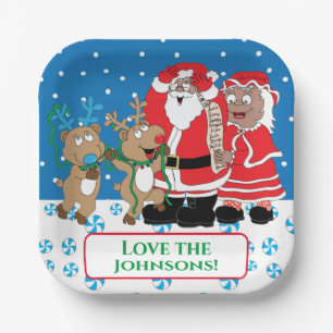 Assiettes En Carton Christmas Père Noël Fun