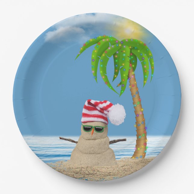 Assiettes En Carton Christmas Sand Man (Devant)