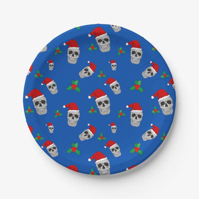 Assiettes En Carton Christmas Skull Party Plates - style 2 (Devant)