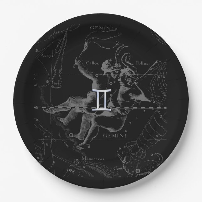 Assiettes En Carton Chrome comme Gemini Zodiac Connexion Hevelius (Devant)