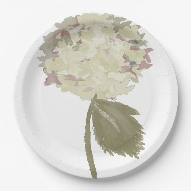 Assiettes En Carton Chrysanthème d'Ivoire (Devant)