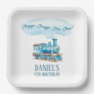 Assiettes En Carton Chugga Choo Choo Train Vintage Fête d'anniversaire