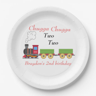 Assiettes En Carton Chugga chugga deux garçons rouges 2e anniversaire