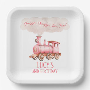 Assiettes En Carton Chugga Deux Choo Choo Train 2e fête d'anniversaire