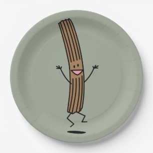 Assiettes En Carton Churro sautant encourageant