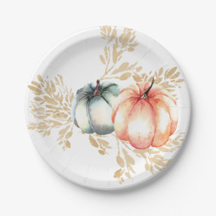 Assiettes En Carton Chute Aquarelle Citrouille Blé Douche Plaque en p