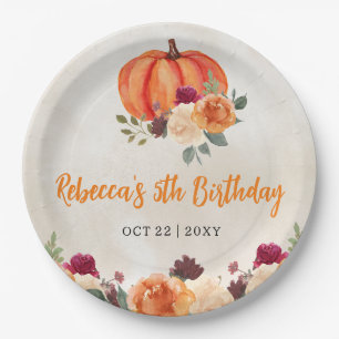 Assiettes En Carton Chute Burnt Orange Citrouille Patch Anniversaire
