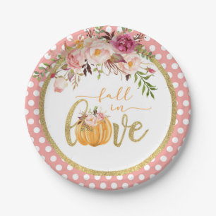 Assiettes En Carton Chute en Aimer Plaque - Points roses