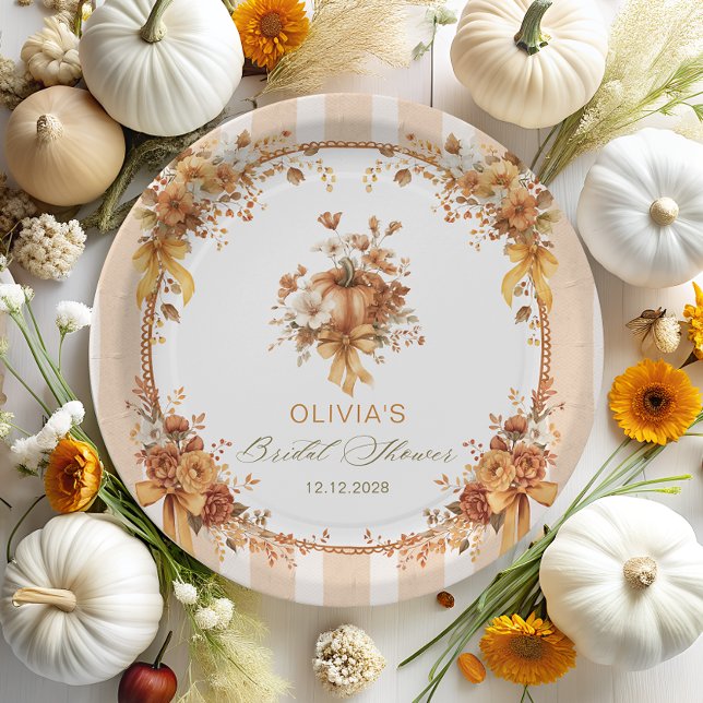 Assiettes En Carton Chute en amour Boho Fête des mariées florale (Créateur téléchargé)