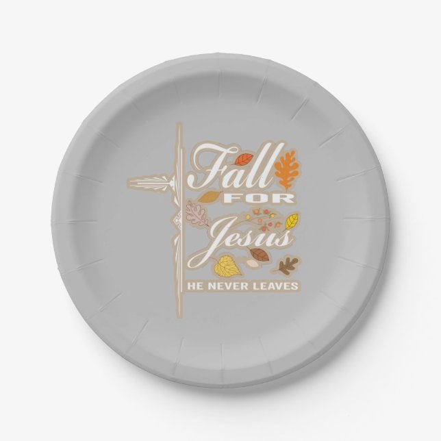 Assiettes En Carton Chute pour Jésus, il n'a jamais été feuille  (Devant)
