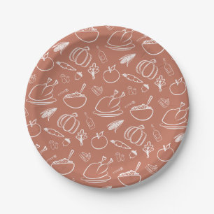 Assiettes En Carton Chute rustique mignonne Automne Thanksgiving Harve
