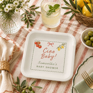 Assiettes En Carton Ciao Baby Marché Italien Baby Shower