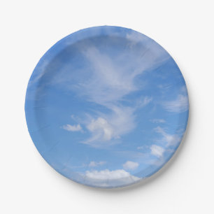 Assiettes En Carton Ciel Bleu Avec Nuages Agités