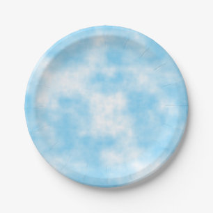 Assiettes En Carton Ciel bleu et art Cloud personnalisés