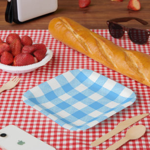 Assiettes En Carton Ciel d'été Slow-Living Check