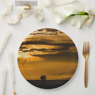 Assiettes En Carton Ciel doré