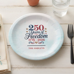 Assiettes En Carton Ciel du 250e anniversaire de l'Amérique