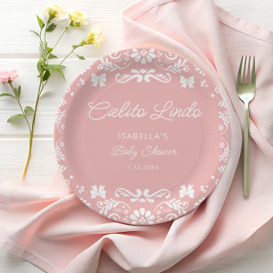 Assiettes En Carton Cielito Lindo Baby shower rose mexicain