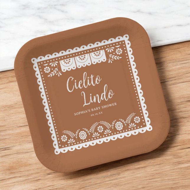 Assiettes En Carton Cielito Lindo Talavera Baby shower mexicain (Créateur téléchargé)