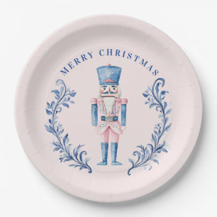 Assiettes En Carton Cimetière en toile rose et bleu
