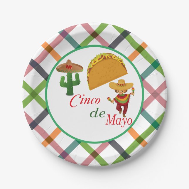 Assiettes En Carton Cinco de Mayo (Devant)