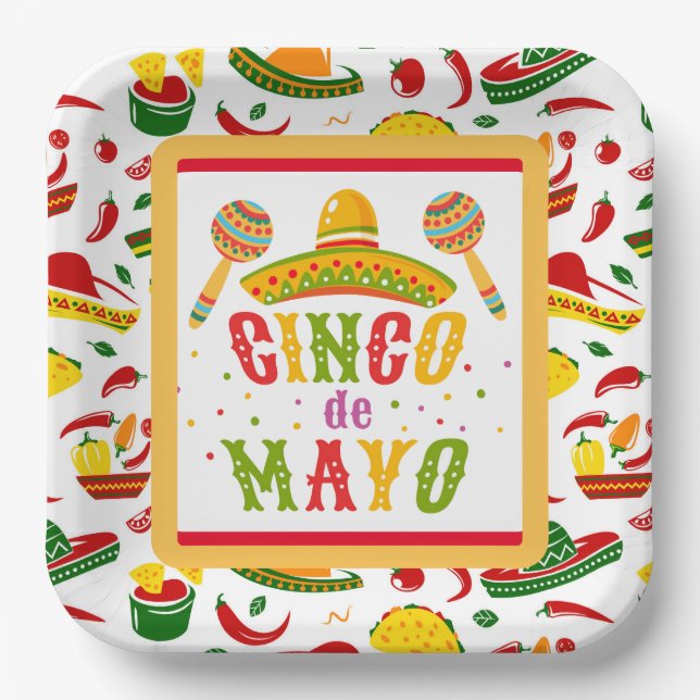Assiettes En Carton Cinco de Mayo (Recto)
