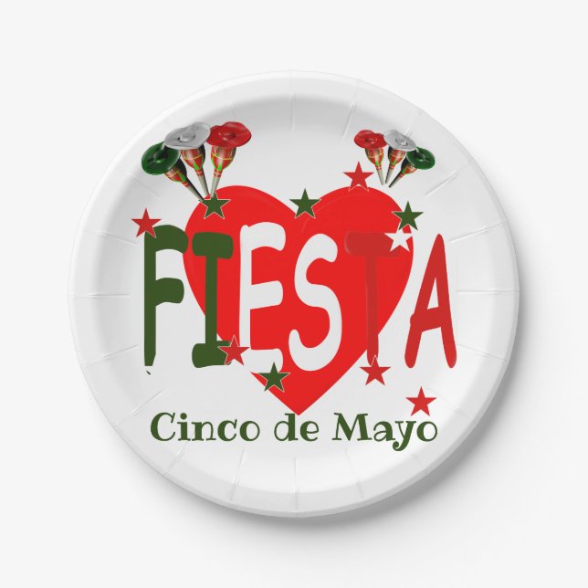 Assiettes En Carton Cinco de mayo, fiesta mexicaine (Devant)