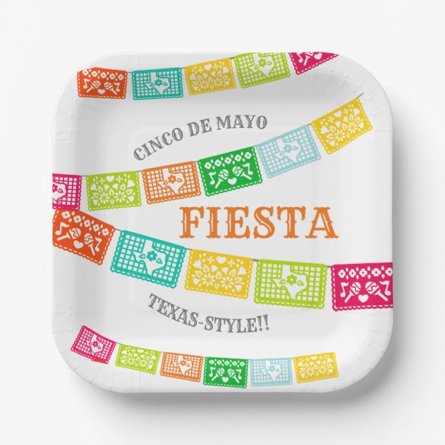 Assiettes En Carton Cinco de Mayo Fiesta Texas (Recto)