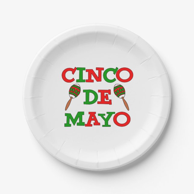 Assiettes En Carton Cinco De Mayo Maracas (Devant)