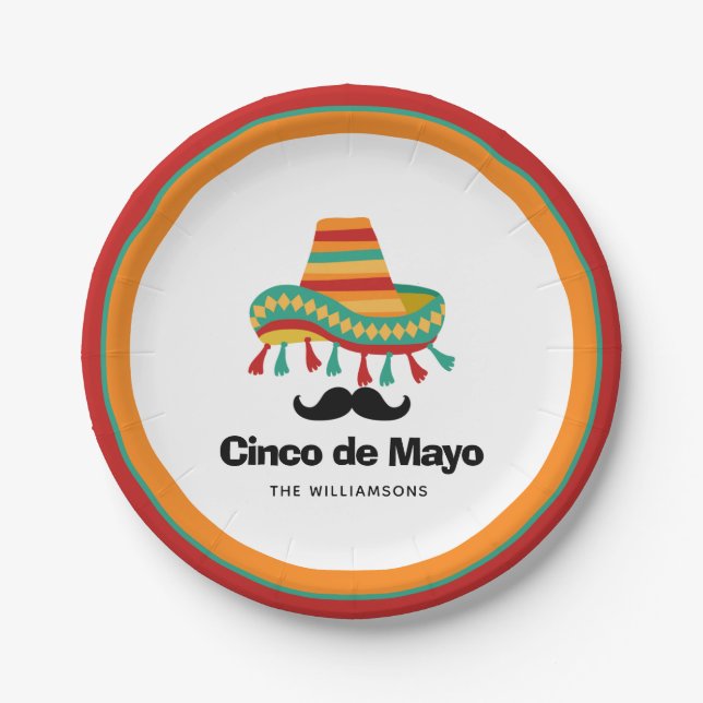 Assiettes En Carton Cinco de Mayo Personnalisé (Devant)