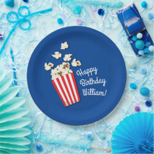 Assiettes En Carton Cinéma Popcorn fête d'anniversaire