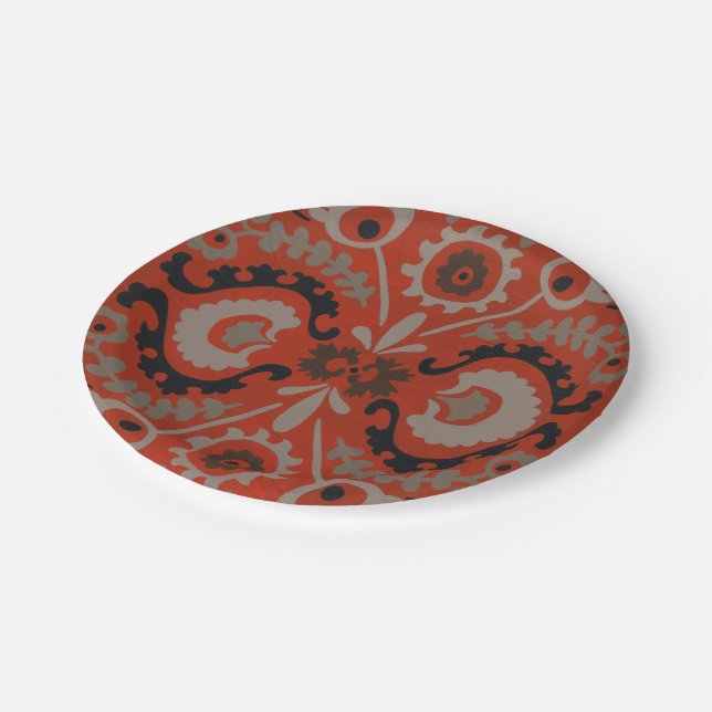 Assiettes En Carton Cinnabar Suzani I (Angle)